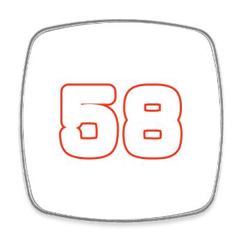 Symbole numérique 58 - Magnet carré - blanc - Devant