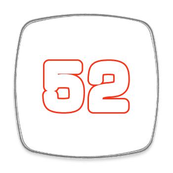 Symbole numérique 52 - Magnet carré - blanc - Devant