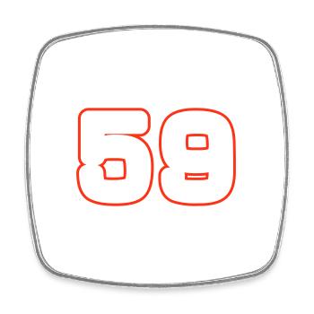 Symbole numérique 59 - Magnet carré - blanc - Devant