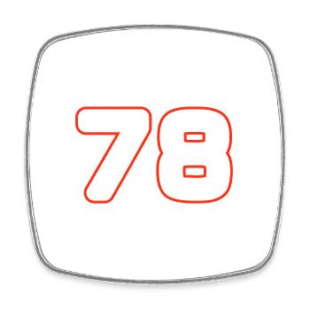 78 number symbol - Square fridge magnet - white - Front