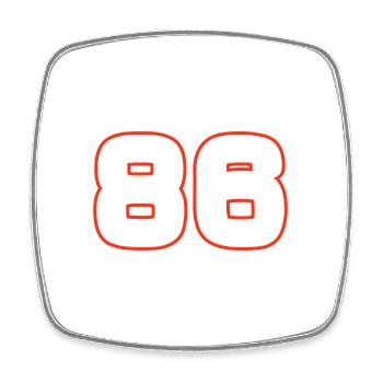 86 number symbol - Square fridge magnet - white - Front