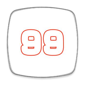 99 Number Symbol - Square fridge magnet - white - Front