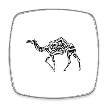 Tatouage tribal camel - Magnet carré - blanc - Devant