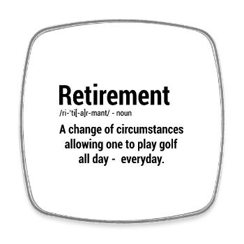 Retirement Definition Noun Golf Player Golfing Put - Viereckiger Kühlschrankmagnet - Weiß - Vorne