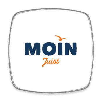 Nordsee Moin Juist - Viereckiger Kühlschrankmagnet - Weiß - Vorne