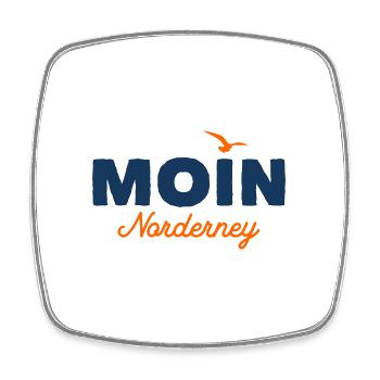 Nordsee Moin Norderney - Viereckiger Kühlschrankmagnet - Weiß - Vorne