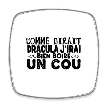 cadeau Halloween humour | Dracula Halloween - Magnet carré - blanc - Devant