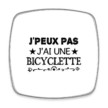 Je peux pas j ai bicyclette - Magnet carré - blanc - Devant