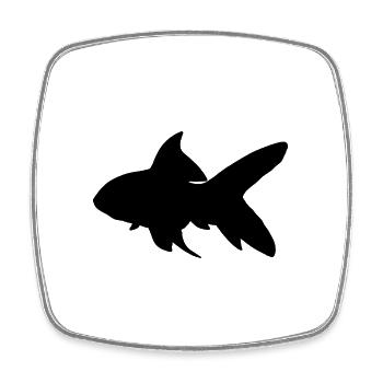 Fisch - Viereckiger Kühlschrankmagnet - Weiß - Vorne