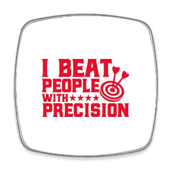 Dart Throw Dart Hobby Dartboard Cadeau - Magnet carré - blanc - Devant