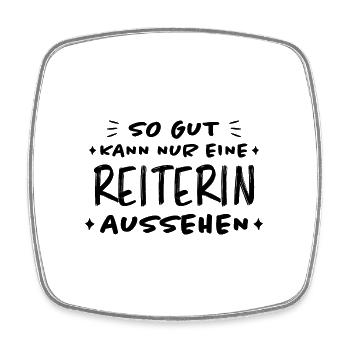 Reiterin Reiten Lustiger Spruch Pferde Geschenk - Viereckiger Kühlschrankmagnet - Weiß - Vorne
