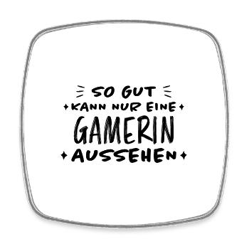 Gamerin Videospiel Gamepad Spruch Gamer Geschenk - Viereckiger Kühlschrankmagnet - Weiß - Vorne