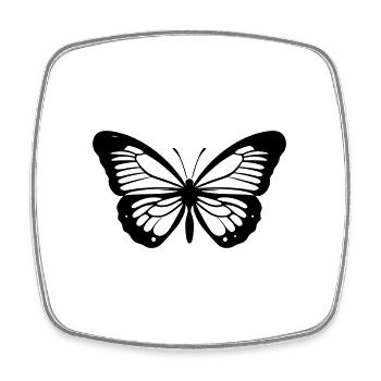 Papillon - Magnet carré - blanc - Devant