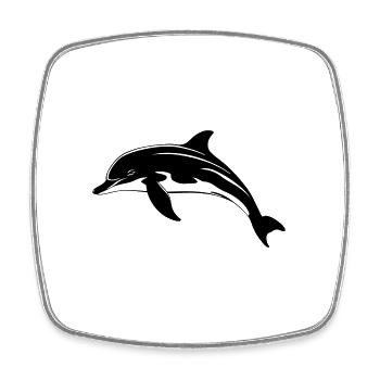 Dolphin - Square fridge magnet - white - Front