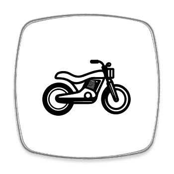 Motorcycle - Square fridge magnet - white - Front