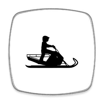 snowmobile - Square fridge magnet - white - Front