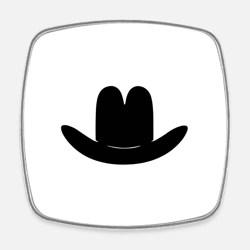 hat - Square fridge magnet - white