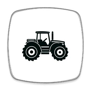 Traktor - Viereckiger Kühlschrankmagnet - Weiß - Vorne