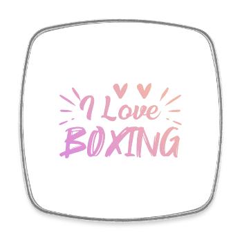 I love boxing - Square fridge magnet - white - Front