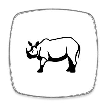 Nashorn - Viereckiger Kühlschrankmagnet - Weiß - Vorne
