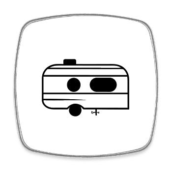 petite caravane - Magnet carré - blanc - Devant