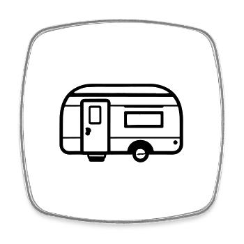 petite caravane - Magnet carré - blanc - Devant