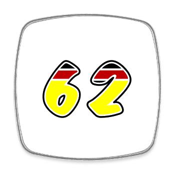 62 Symbole numérique Allemagne - Magnet carré - blanc - Devant