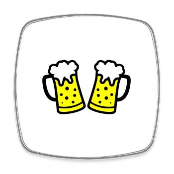 Bierkrug Bier Symbol - Viereckiger Kühlschrankmagnet - Weiß - Vorne