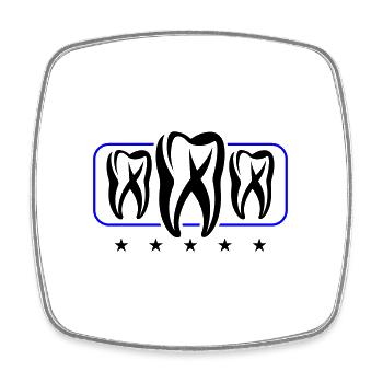Icône de dentiste dentaire - Magnet carré - blanc - Devant