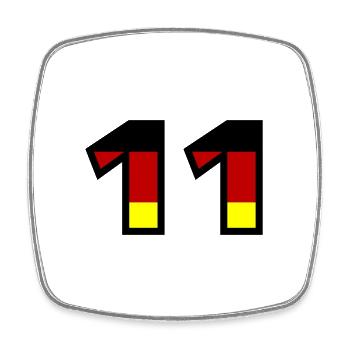 Maillot Allemagne numéro 11 - Magnet carré - blanc - Devant