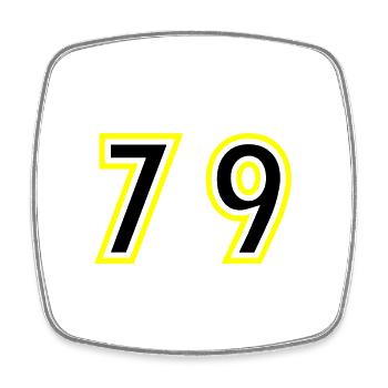 79 Number College - Square fridge magnet - white - Front