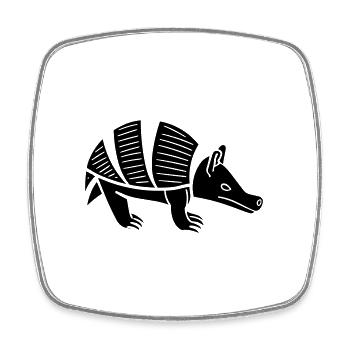 Armadillo - Square fridge magnet - white - Front