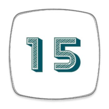 15 - Square fridge magnet - white - Front
