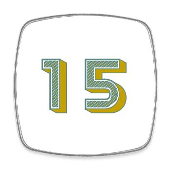 15. 15 JAHRE. 15. JAHRESTAG. 15-JÄHRIGES JUBILÄUM. - Viereckiger Kühlschrankmagnet - Weiß - Vorne