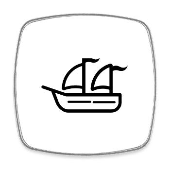 Pirate ship - Square fridge magnet - white - Front
