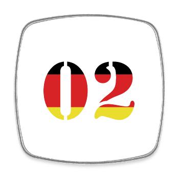2 Zahl Trikot Deutschland - Viereckiger Kühlschrankmagnet - Weiß - Vorne