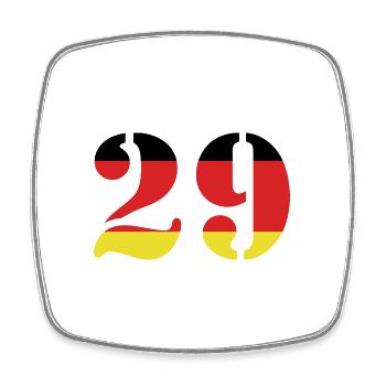 29 Numéro Jersey Allemagne - Magnet carré - blanc - Devant