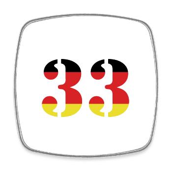 33 Zahl Trikot Deutschland - Viereckiger Kühlschrankmagnet - Weiß - Vorne