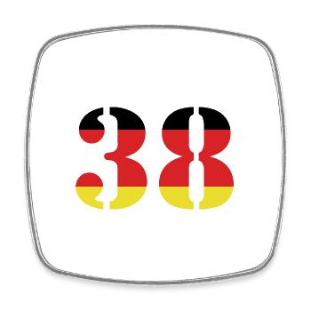 38 Numéro Jersey Allemagne - Magnet carré - blanc - Devant