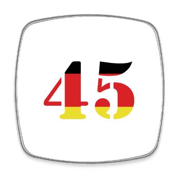 45 Zahl Trikot Deutschland - Viereckiger Kühlschrankmagnet - Weiß - Vorne