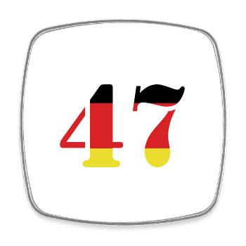 47 Numéro Jersey Allemagne - Magnet carré - blanc - Devant