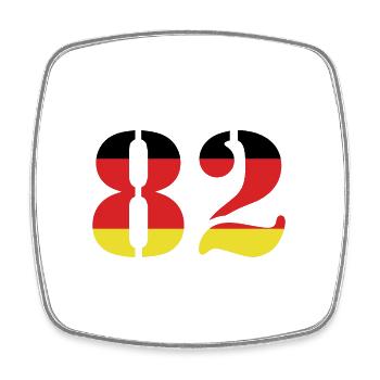 82 Numéro Jersey Allemagne - Magnet carré - blanc - Devant