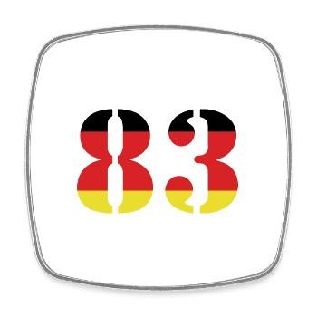 83 Numéro Jersey Allemagne - Magnet carré - blanc - Devant