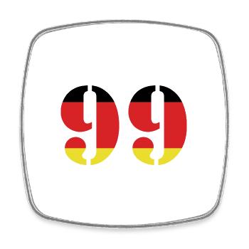 99 Numéro Jersey Allemagne - Magnet carré - blanc - Devant