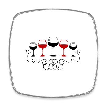 Vin Vin Vin Rouge Verre Icône - Magnet carré - blanc - Devant