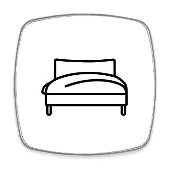 Bett - Viereckiger Kühlschrankmagnet - Weiß - Vorne