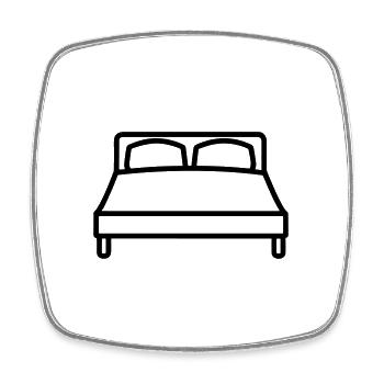 Bett - Viereckiger Kühlschrankmagnet - Weiß - Vorne