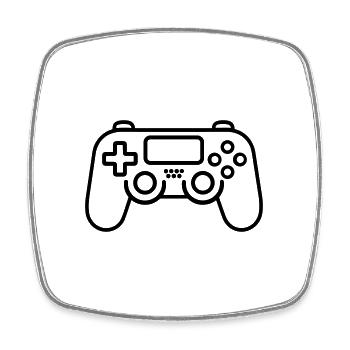 Video games controller - Square fridge magnet - white - Front