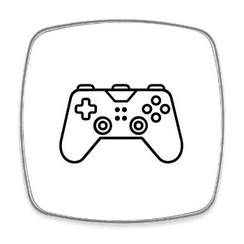 Video games controller - Square fridge magnet - white - Front