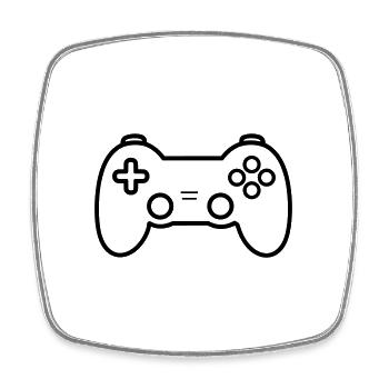 Video games controller - Square fridge magnet - white - Front